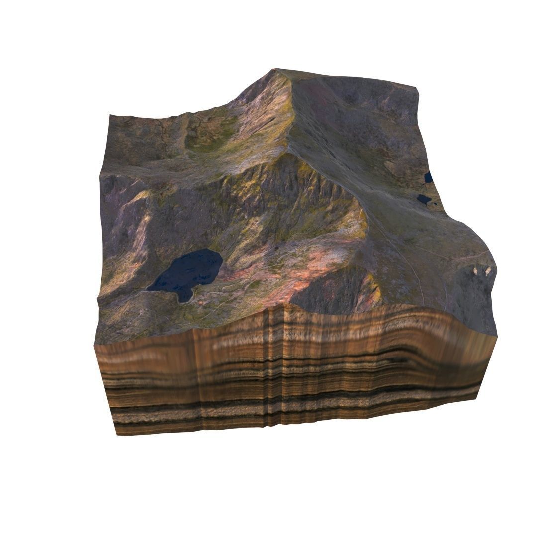 Mount Snowdon Peak - Low and High Poly Versions Low-poly 3D model_11
