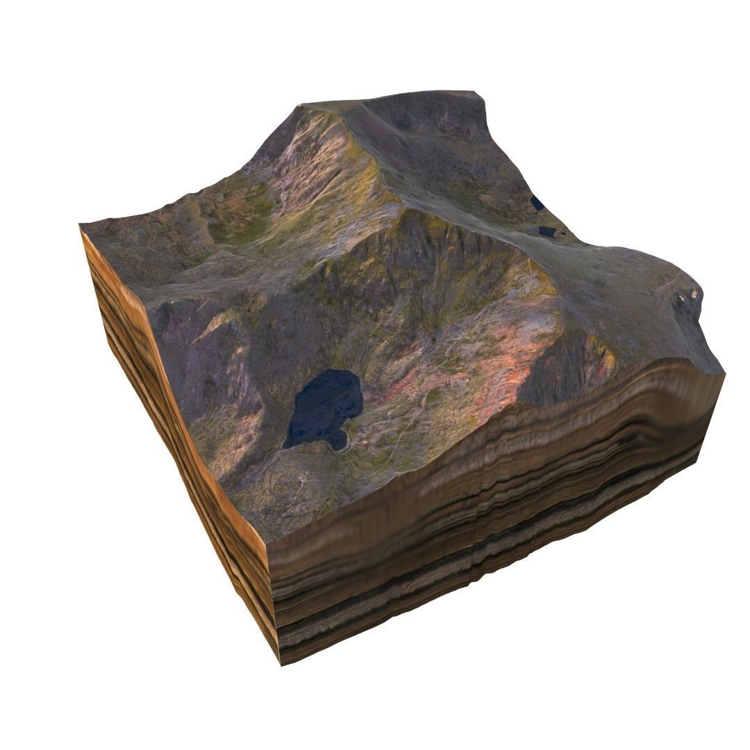 Mount Snowdon Peak - Low and High Poly Versions Low-poly 3D model_18
