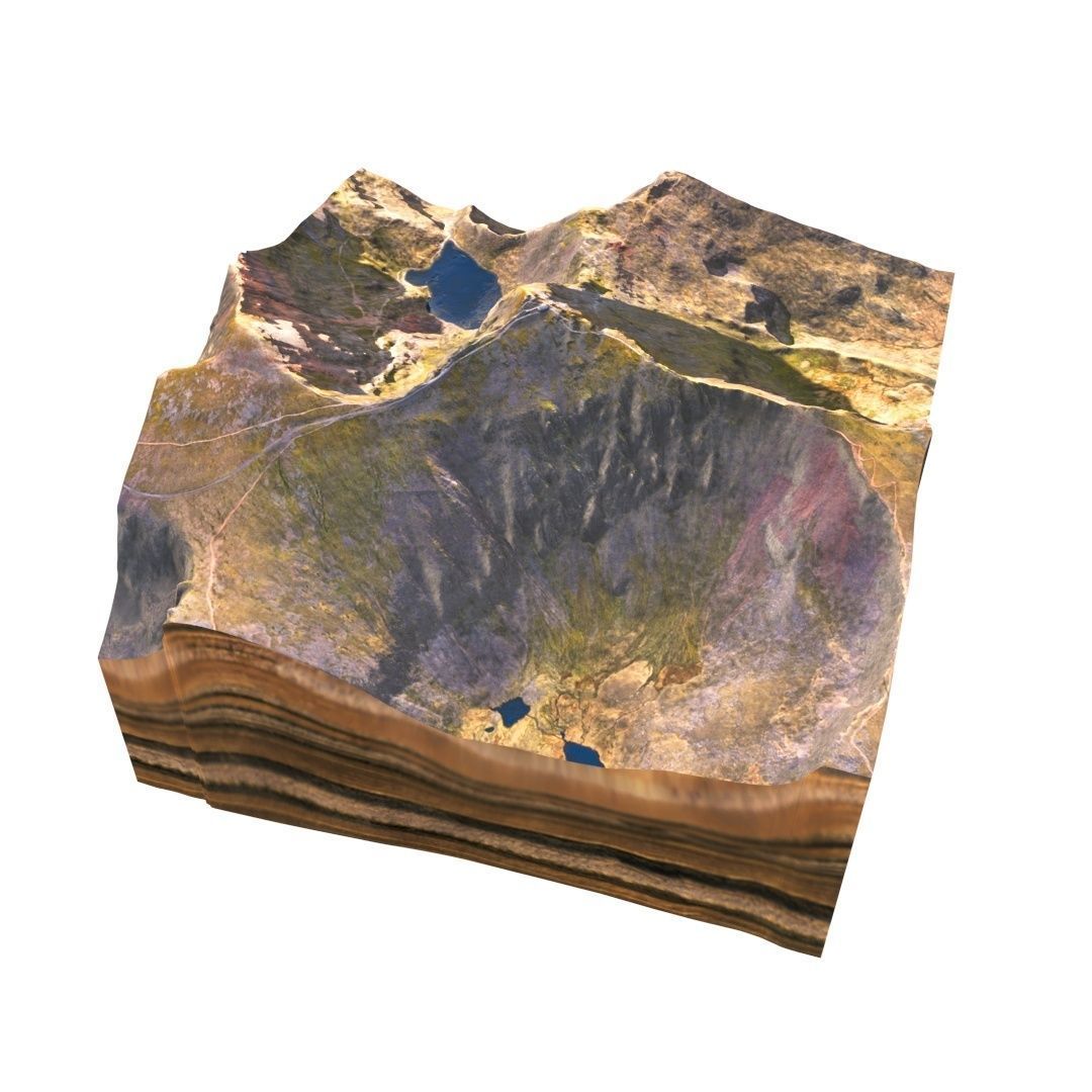 Mount Snowdon Peak - Low and High Poly Versions Low-poly 3D model_13