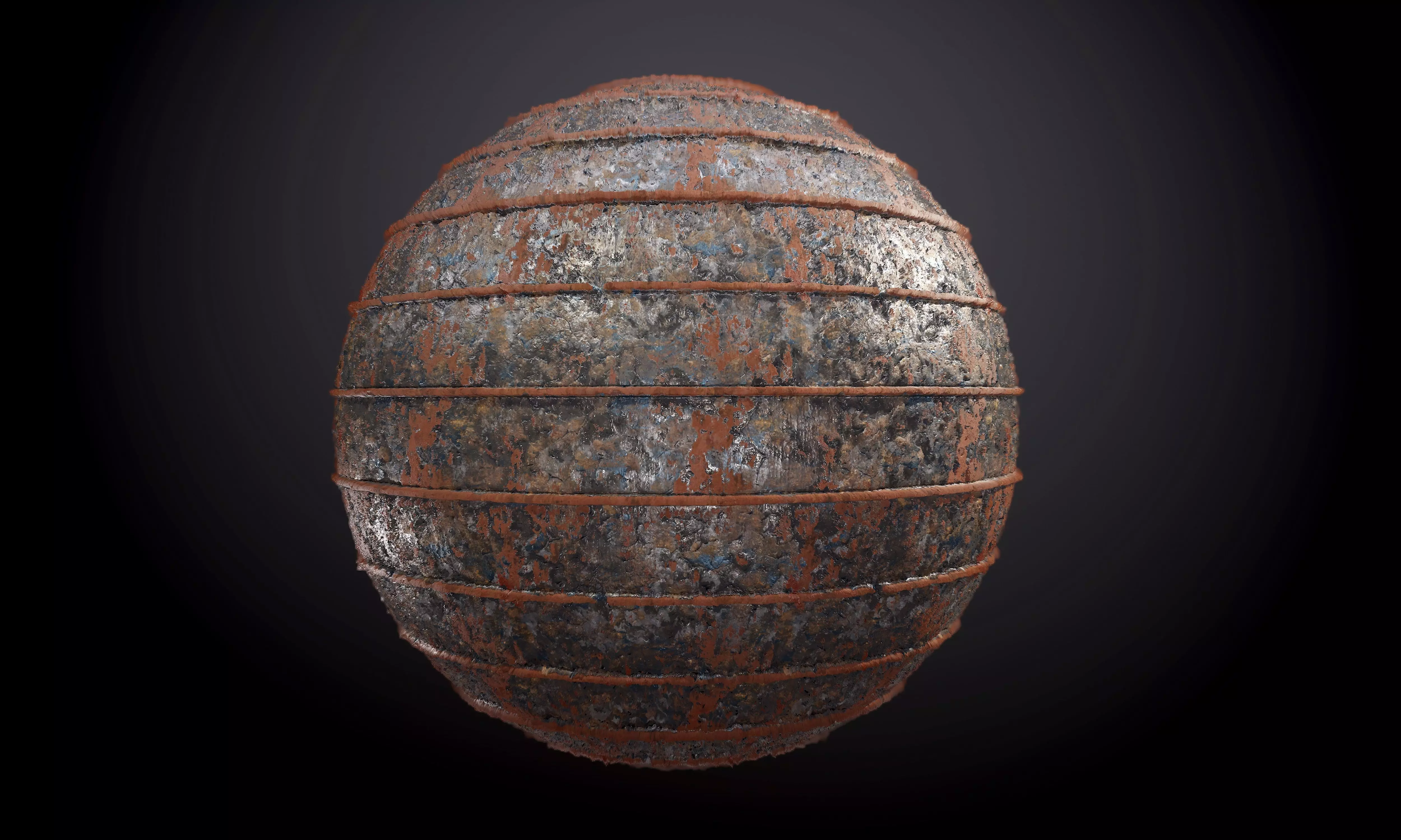 Metal Steel Rusted Pipe Seamless PBR Texture Texture_0