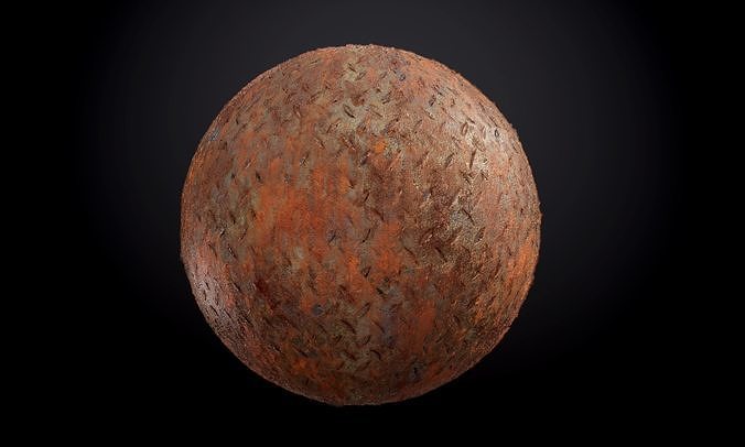 Metal Rusted Diamond Plate Seamless PBR Texture Texture