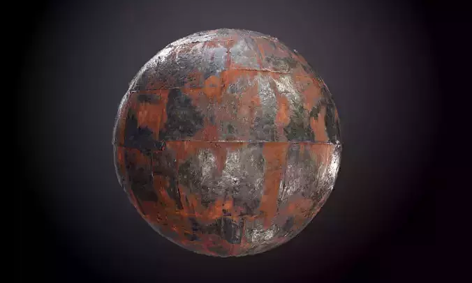 Metal Rusted Damaged Seamless PBR Texture