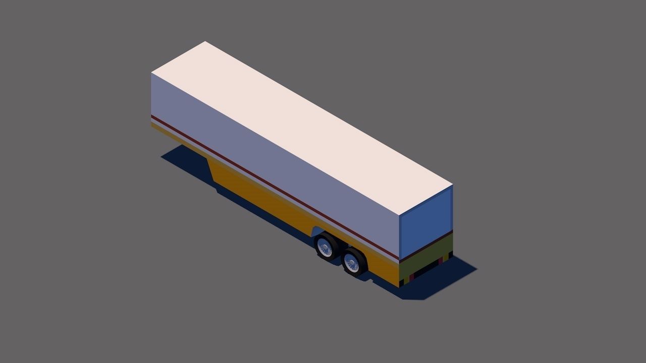 Container trailer 3D model_2
