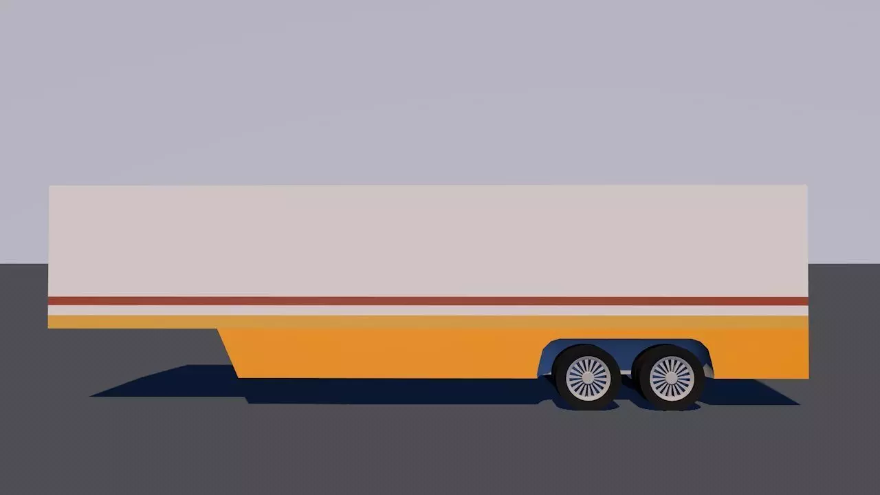 Container trailer 3D model_0