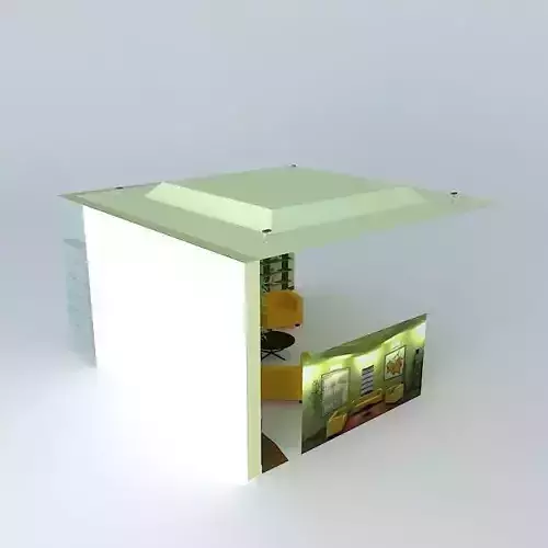 green lounge with THORN Luminaire and BENE furniture Free 3D model