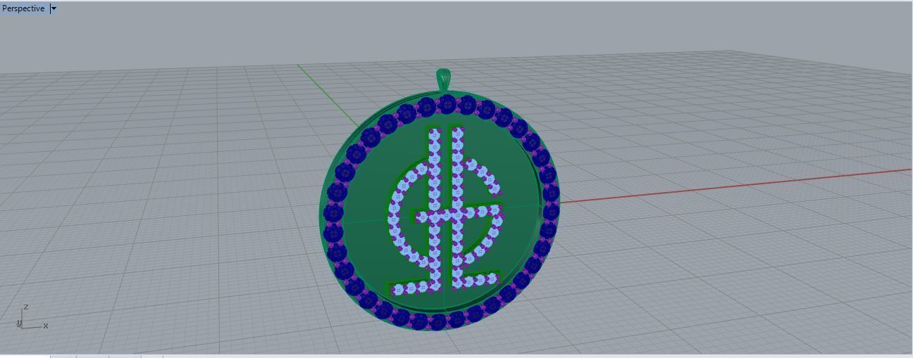 Pendant lgbt coin in gold with diamonds Free 3D print model_3