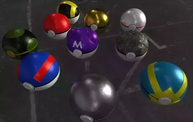 Collection Pokeball three pokemon balls