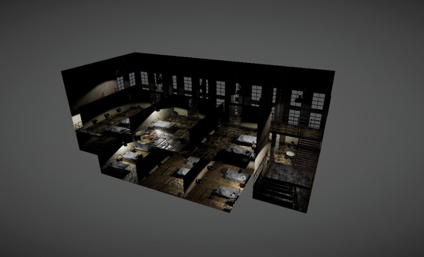 HQ Modular Prison Low-poly 3D model_10