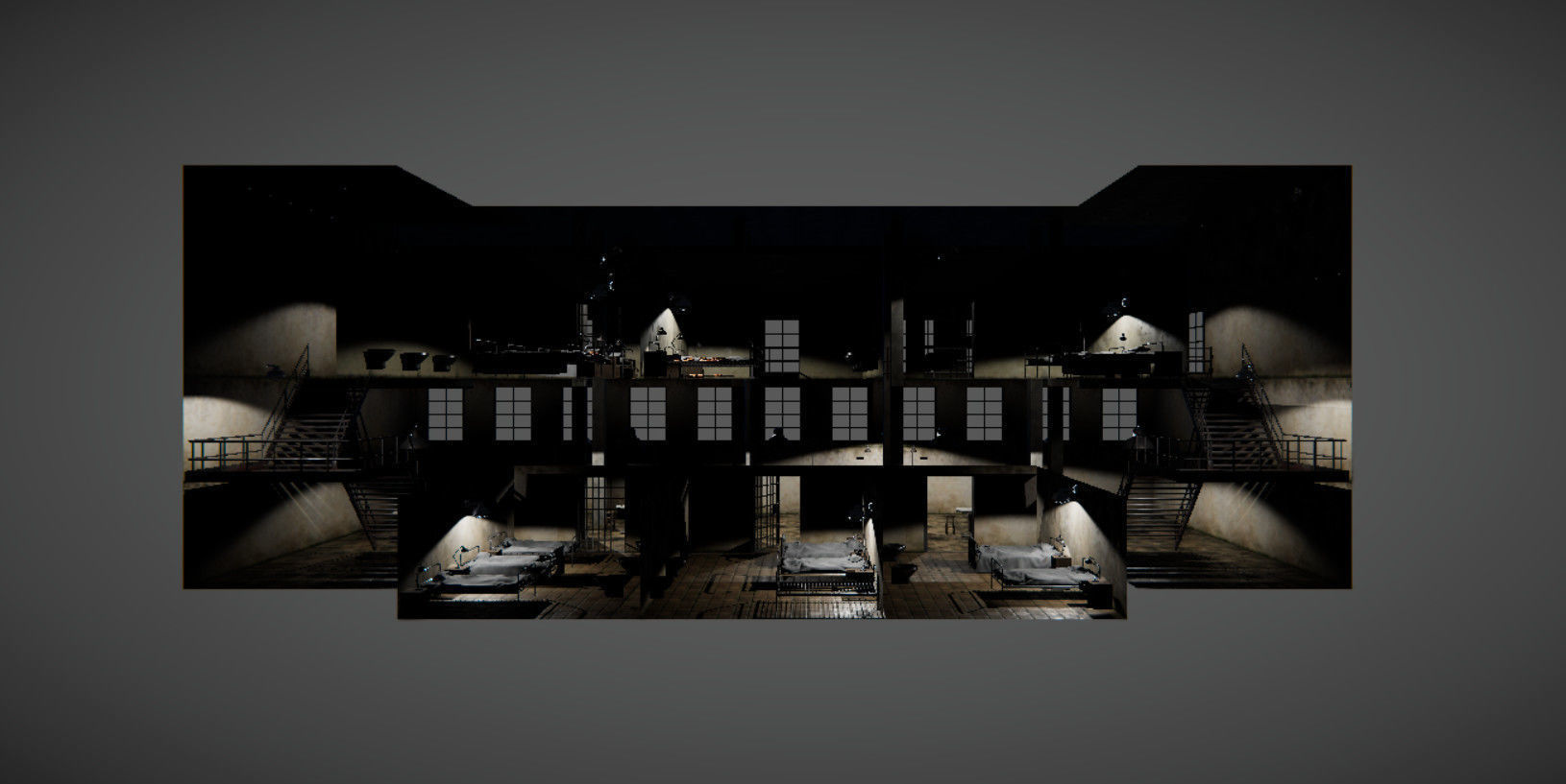 HQ Modular Prison Low-poly 3D model_8