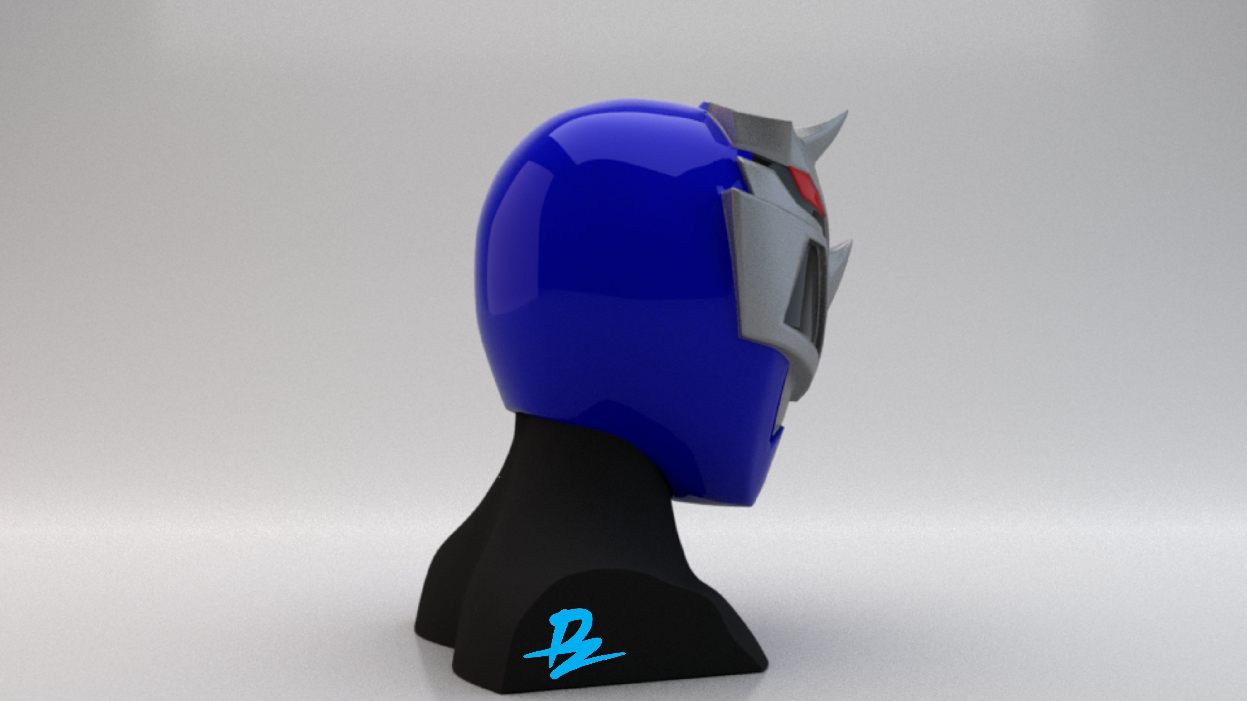 Mask Kishiryu Sentai Blue  3D print model_3