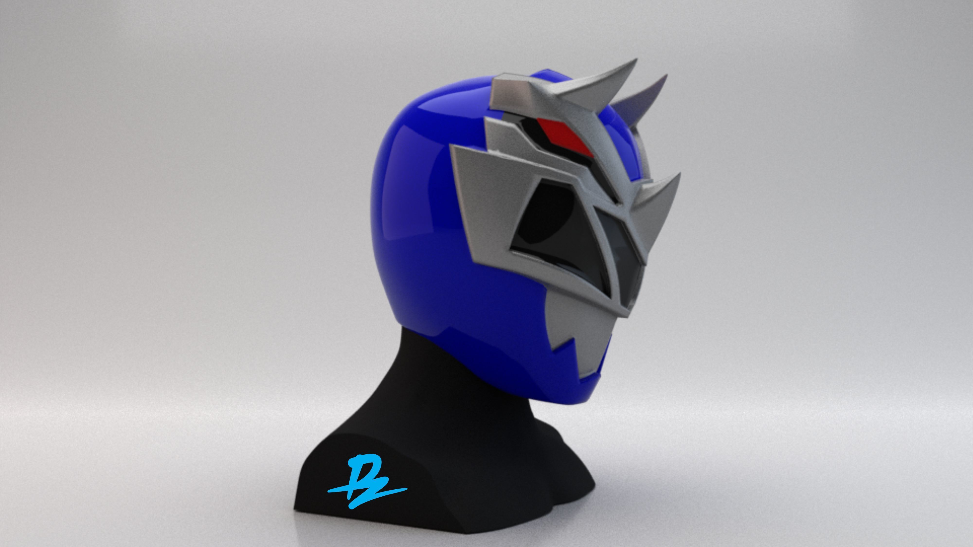 Mask Kishiryu Sentai Blue  3D print model_2