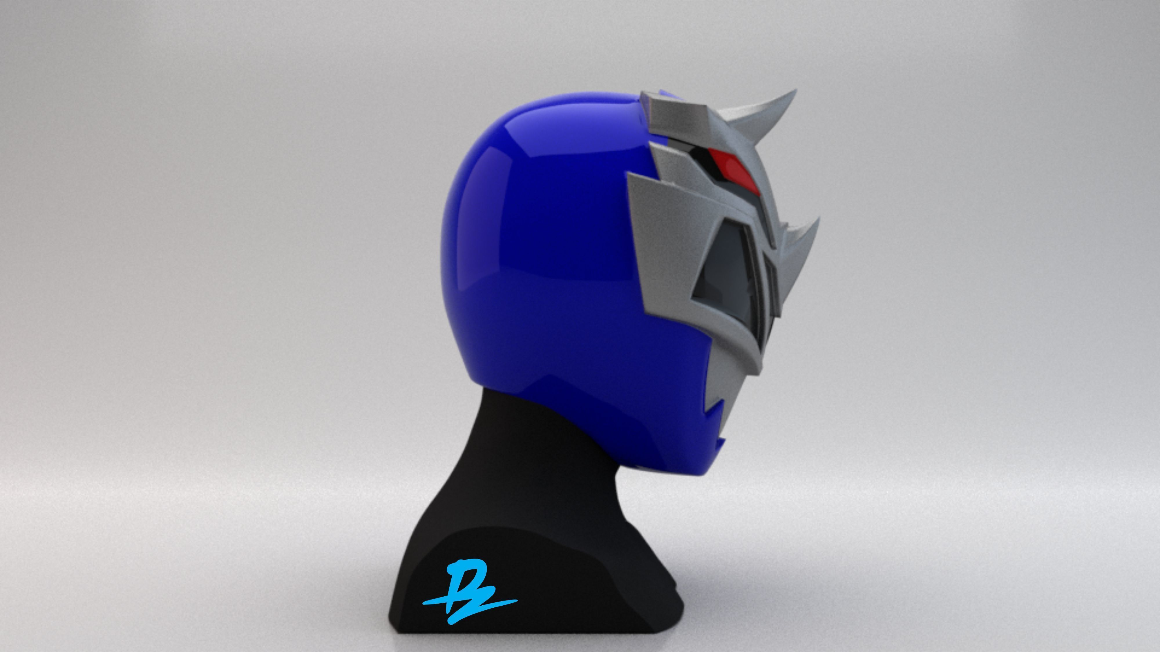 Mask Kishiryu Sentai Blue  3D print model_1