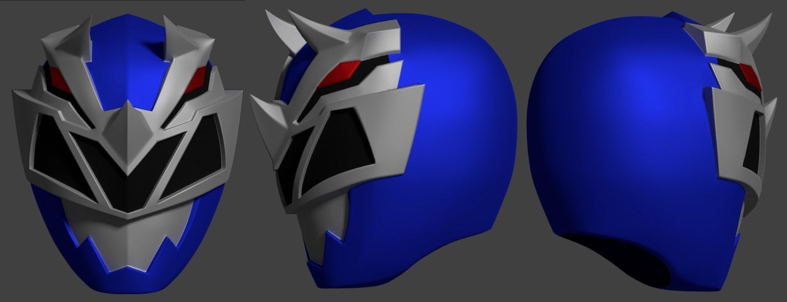 Mask Kishiryu Sentai Blue  3D print model_4