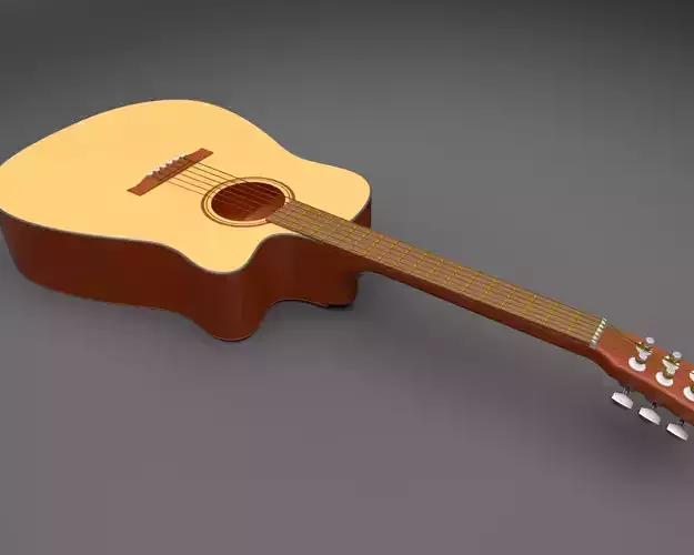 acoustic guitar 3D model by inventor