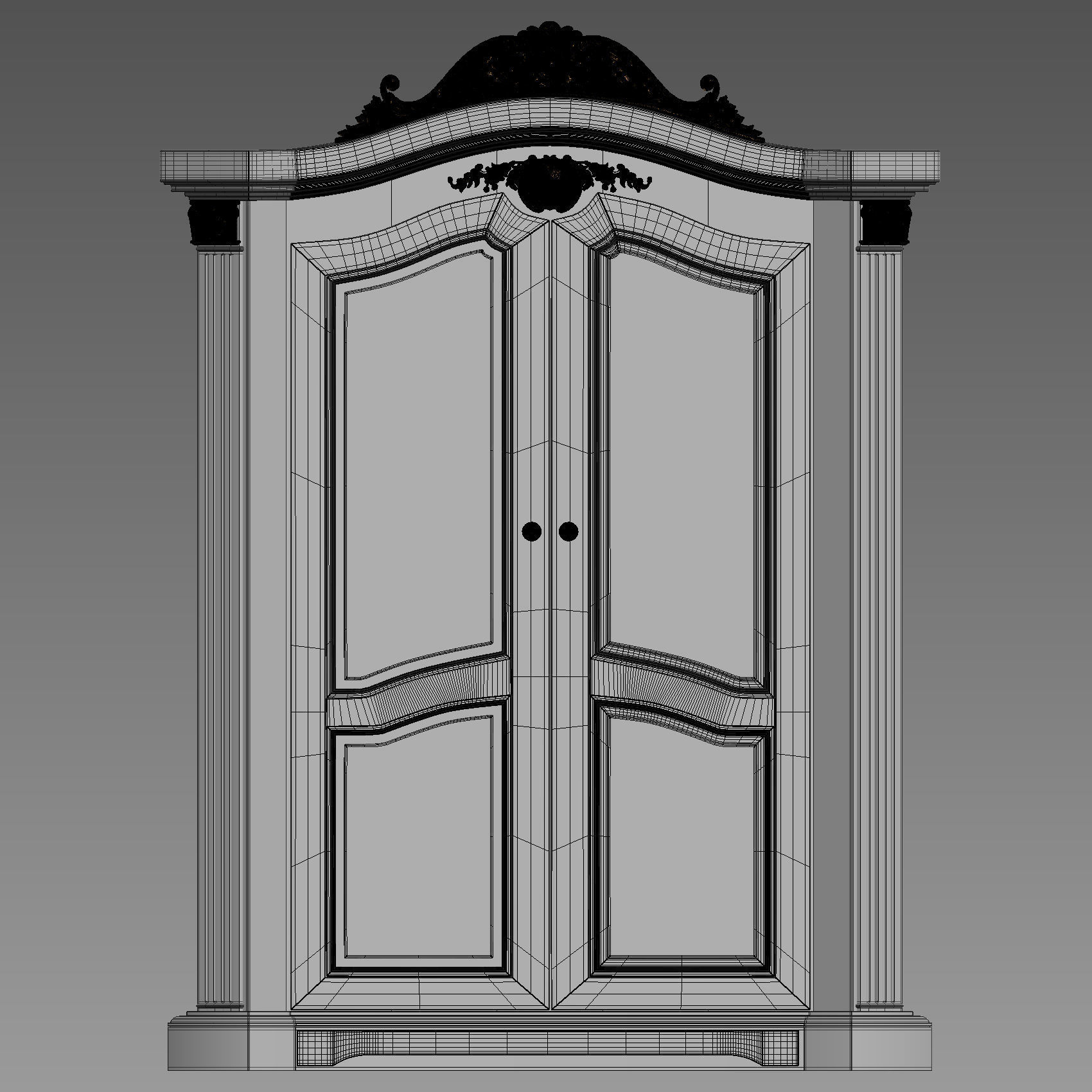 Armadio classico Settecento white 3D model_2