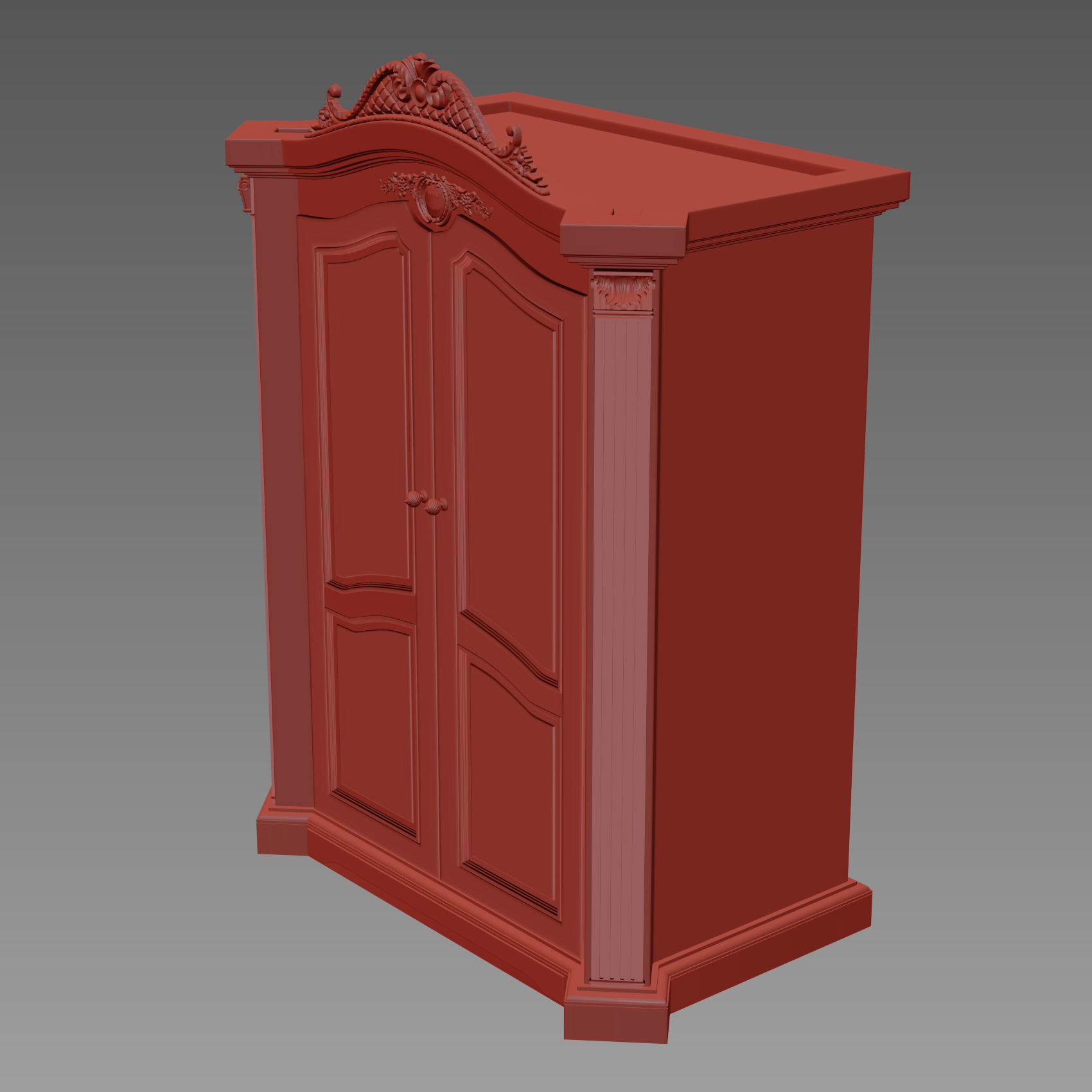 Armadio classico Settecento white 3D model_7