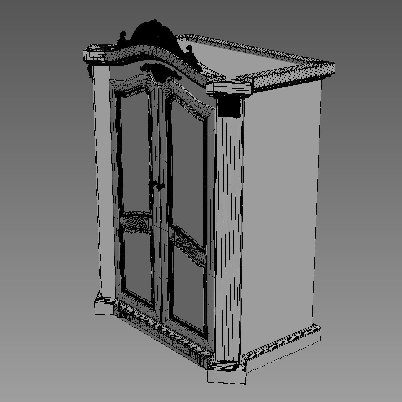 Armadio classico Settecento white 3D model_6