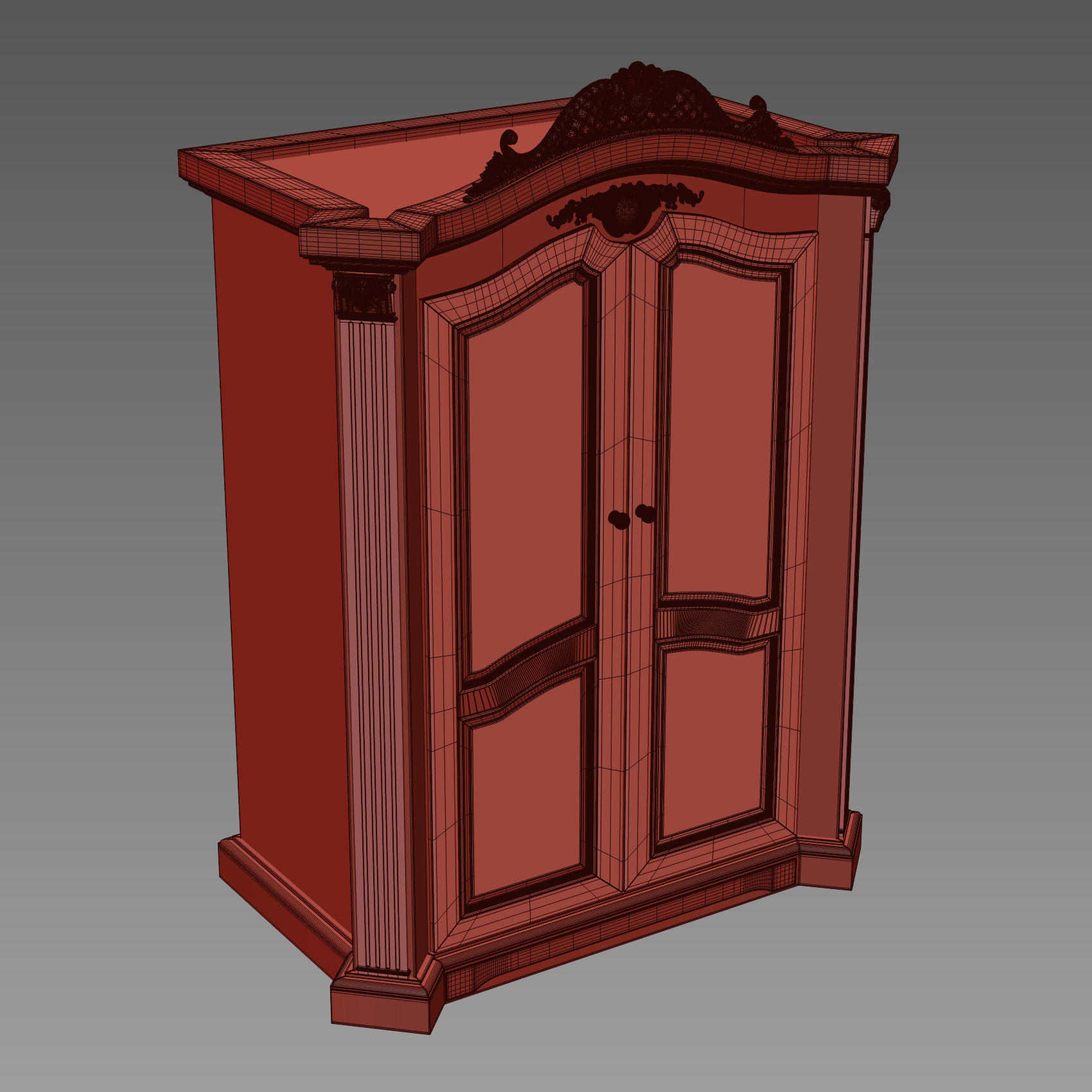 Armadio classico Settecento white 3D model_5