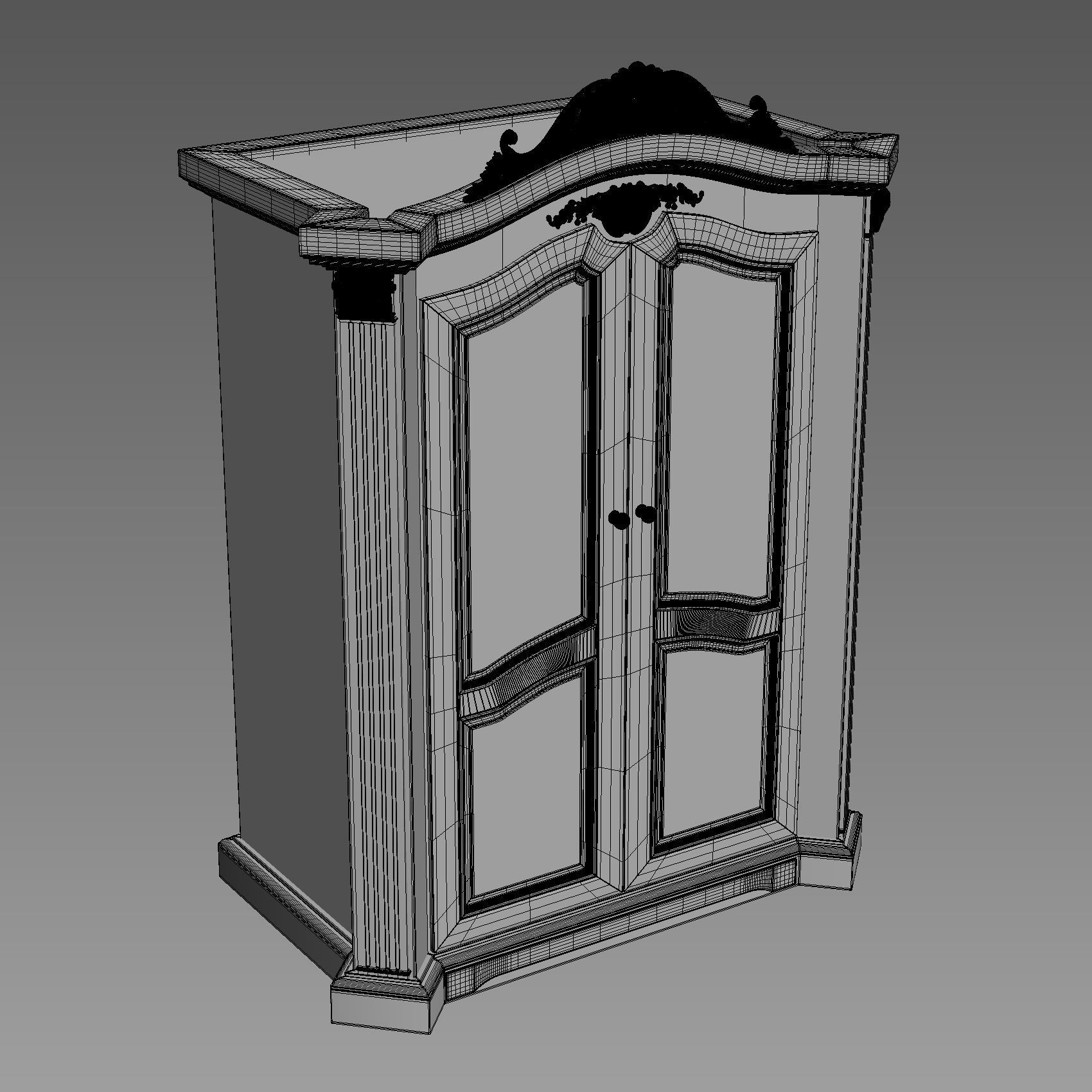 Armadio classico Settecento white 3D model_4