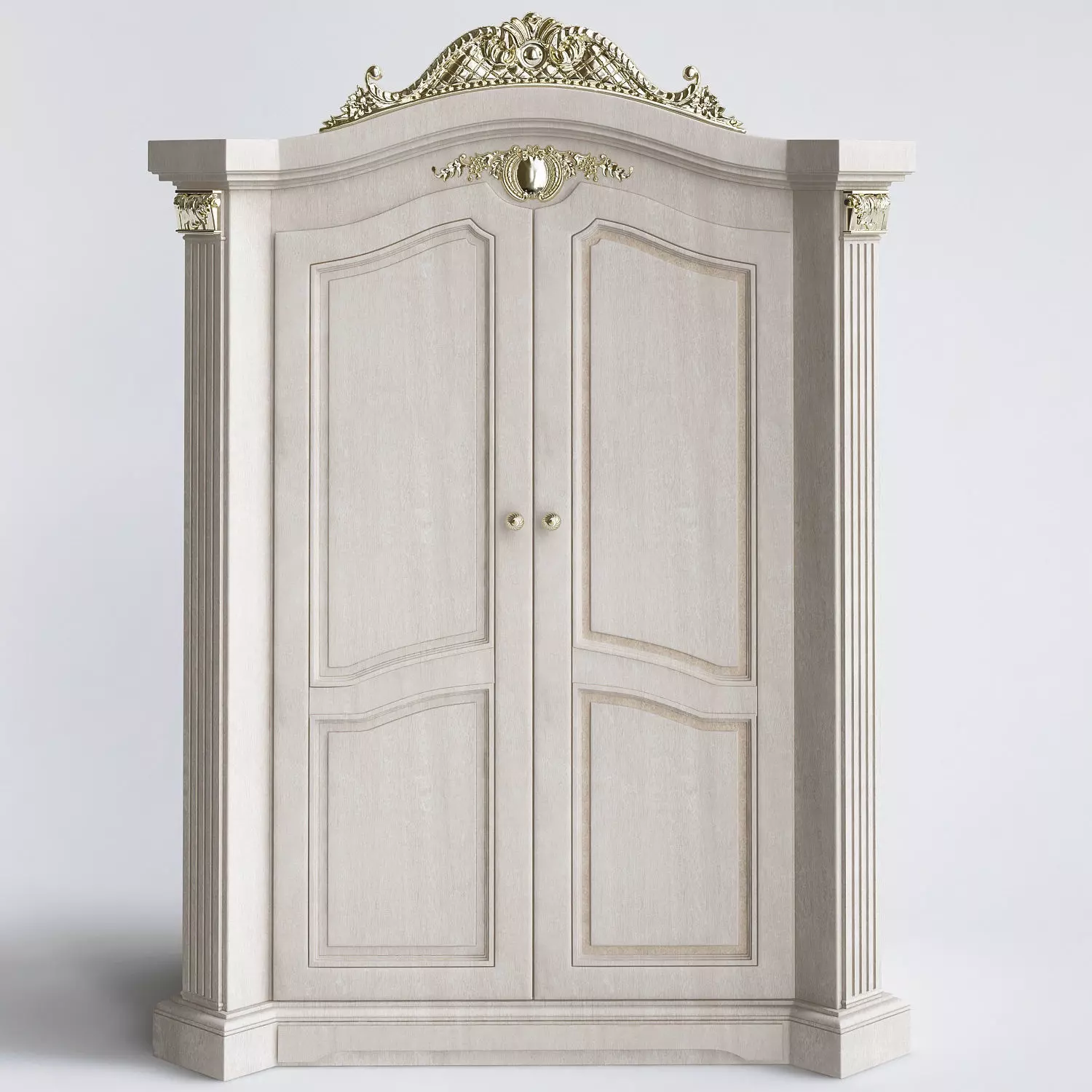 Armadio classico Settecento white 3D model_0