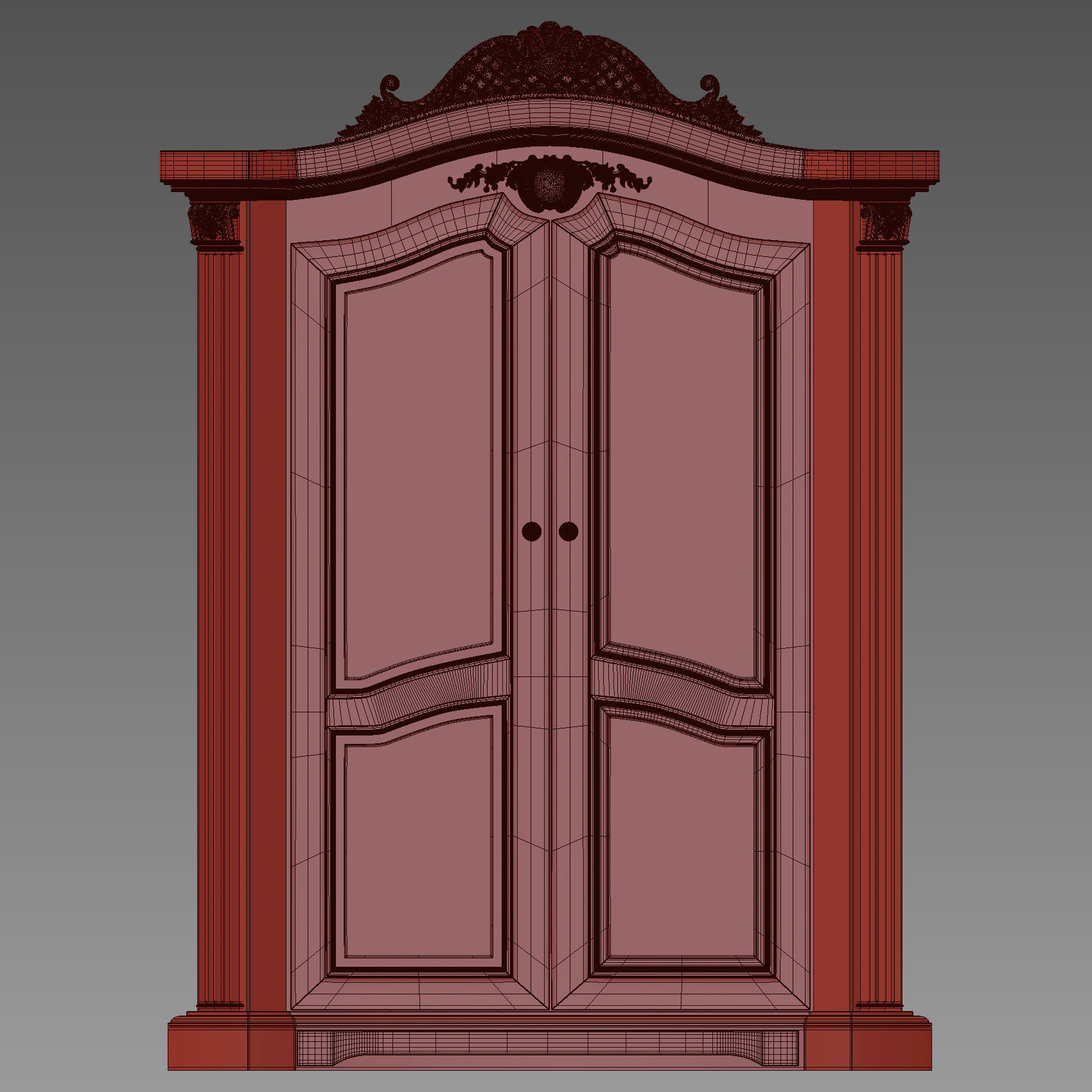 Armadio classico Settecento white 3D model_3