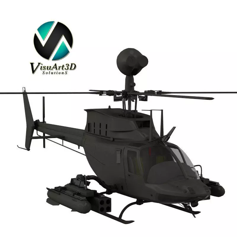 Helicopter Bell OH-58 Kiowa Warrior 3D model