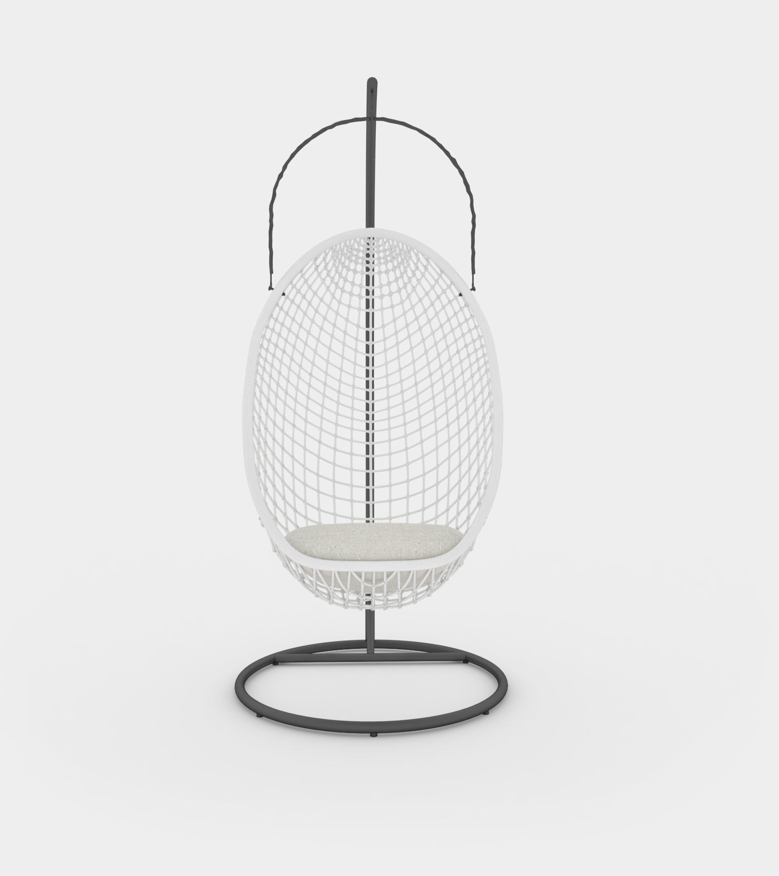 Chillout rattan hanging chair 3D model_1