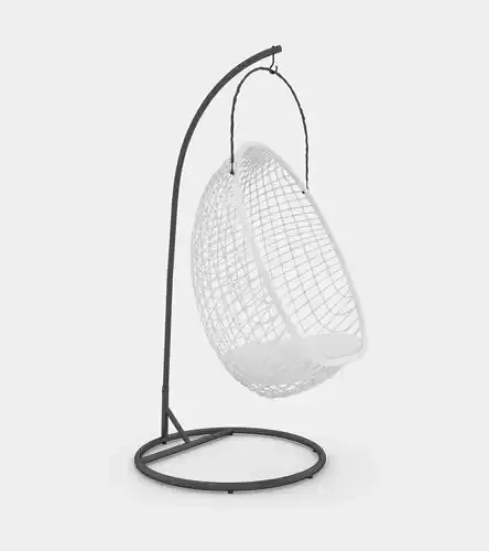 Chillout rattan hanging chair 3D model