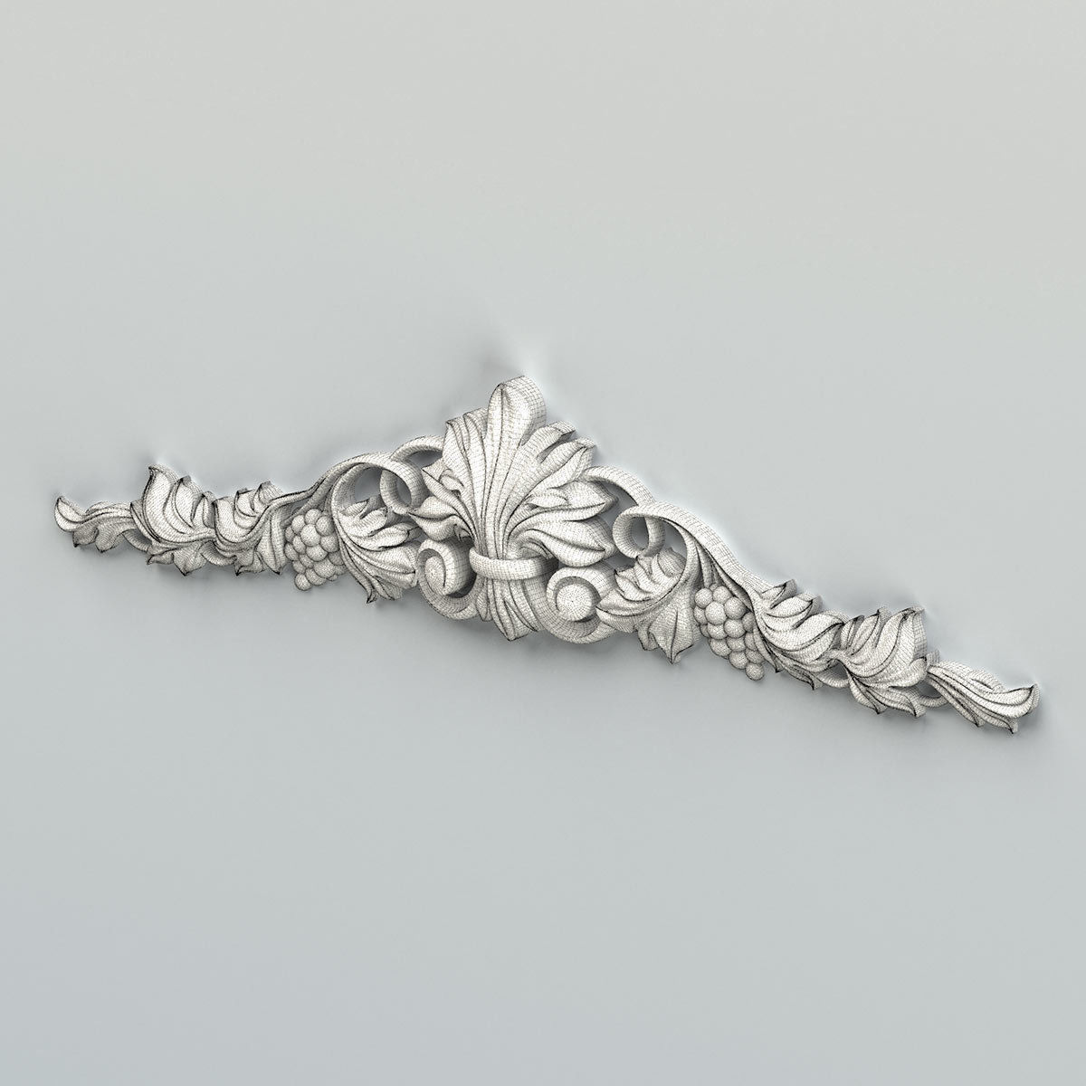 Carved decor horizontal 032 3D model_7