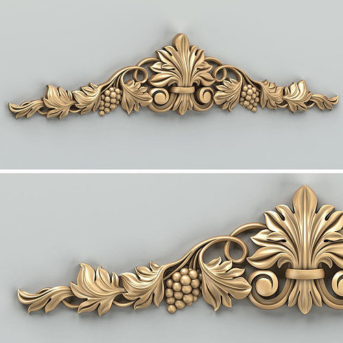 Carved decor horizontal 032 3D model