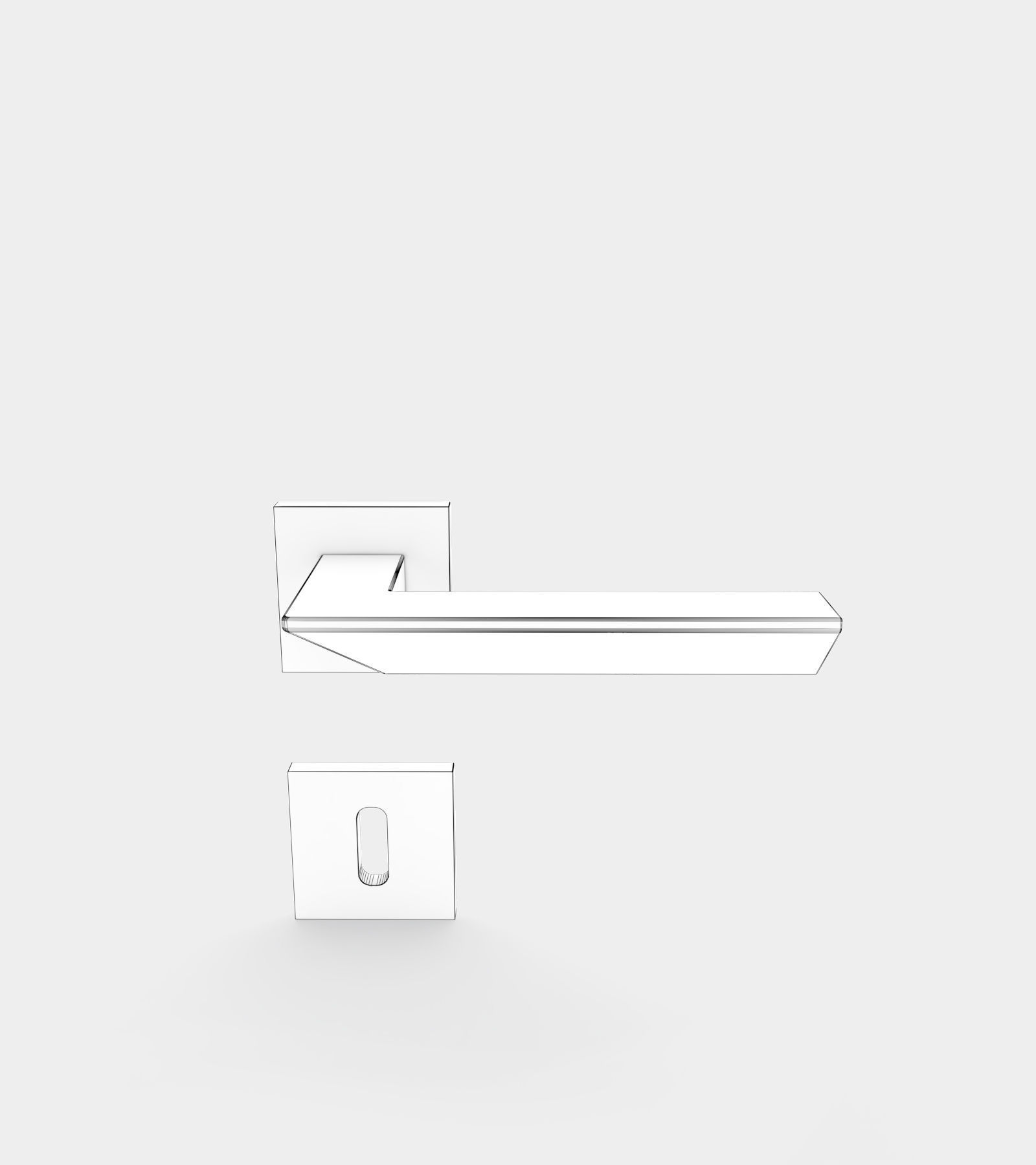 Door handle set for interior 3D model_2