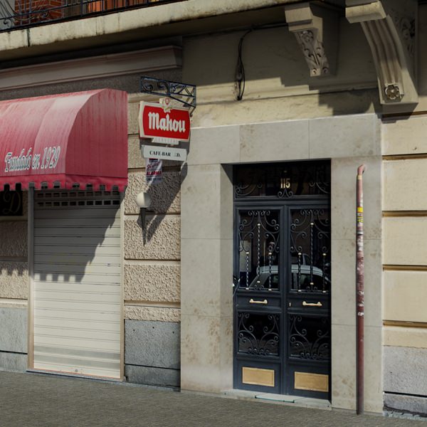 European City Block 03 Low-poly 3D model_14