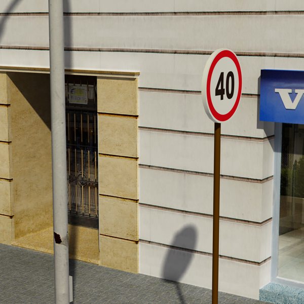 European City Block 03 Low-poly 3D model_13