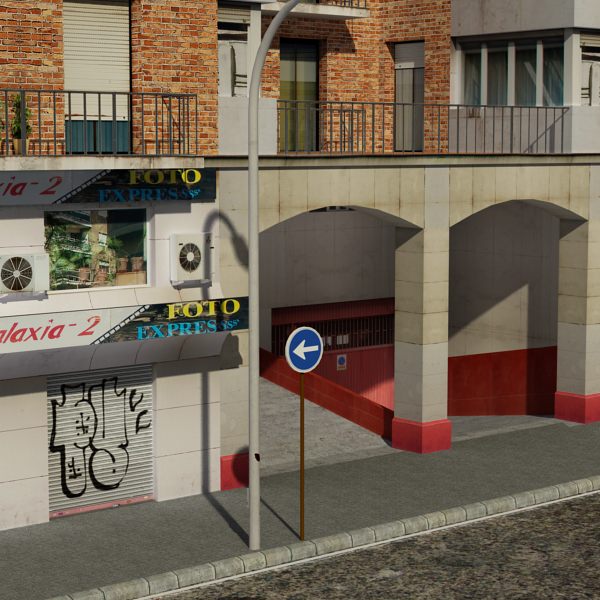 European City Block 03 Low-poly 3D model_11