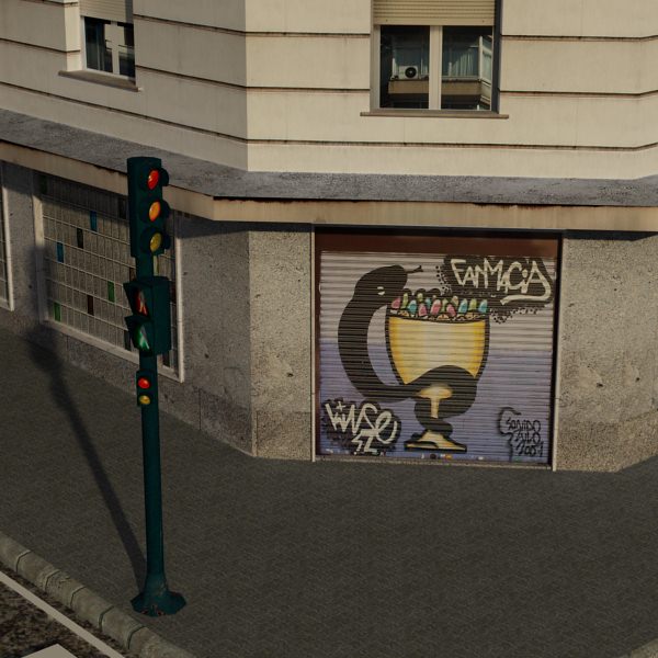 European City Block 03 Low-poly 3D model_12