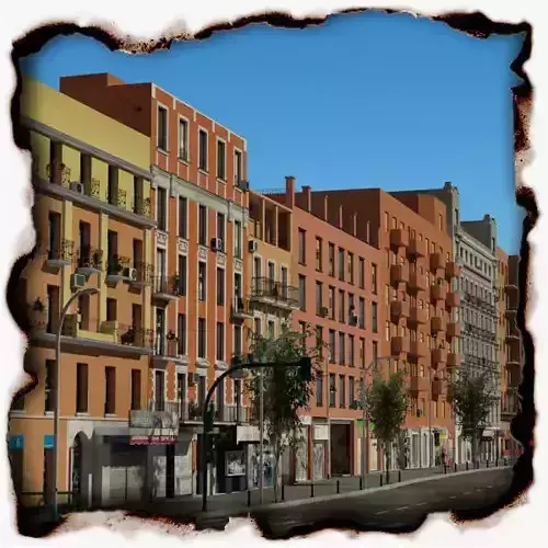 European City Block 03 Low-poly 3D model
