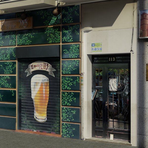 European City Block 03 Low-poly 3D model_15