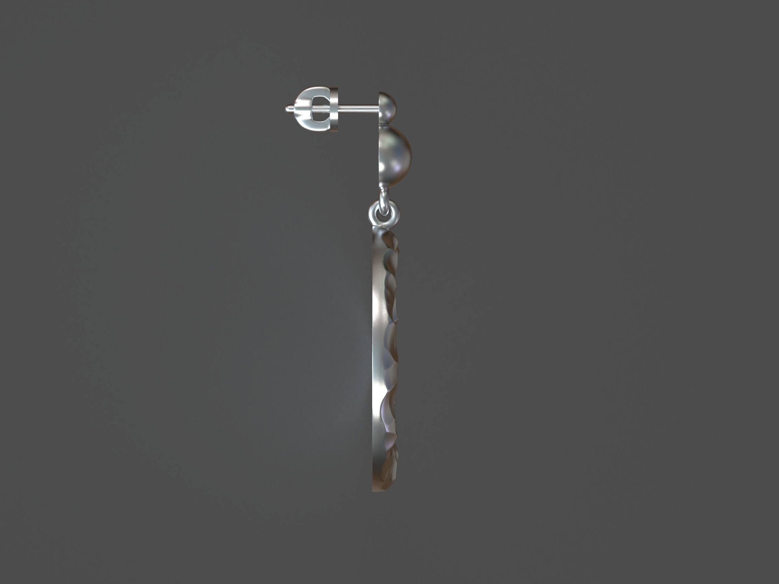 Stone earrings 3D print model_4