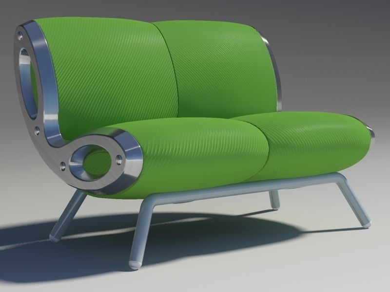 Gluon sofa 2 pillow 3D model_1