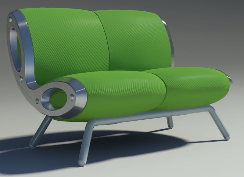 Gluon sofa 2 pillow 3D model_7