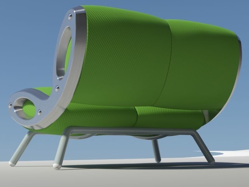 Gluon sofa 2 pillow 3D model_3