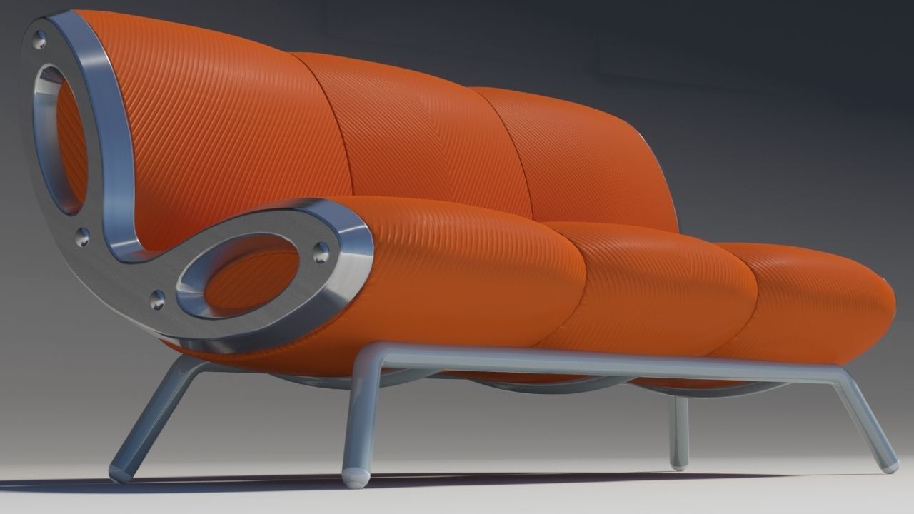 Gluon sofa 3 pillow 3D model_3
