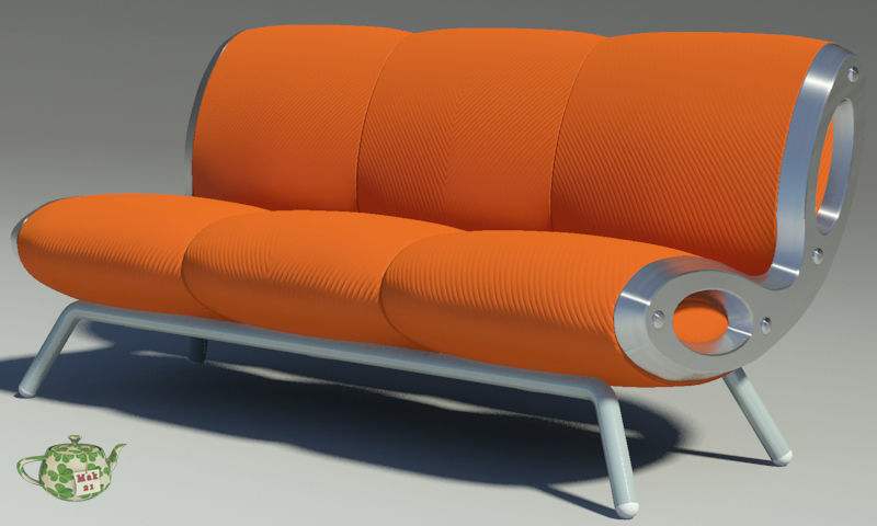 Gluon sofa 3 pillow 3D model_6