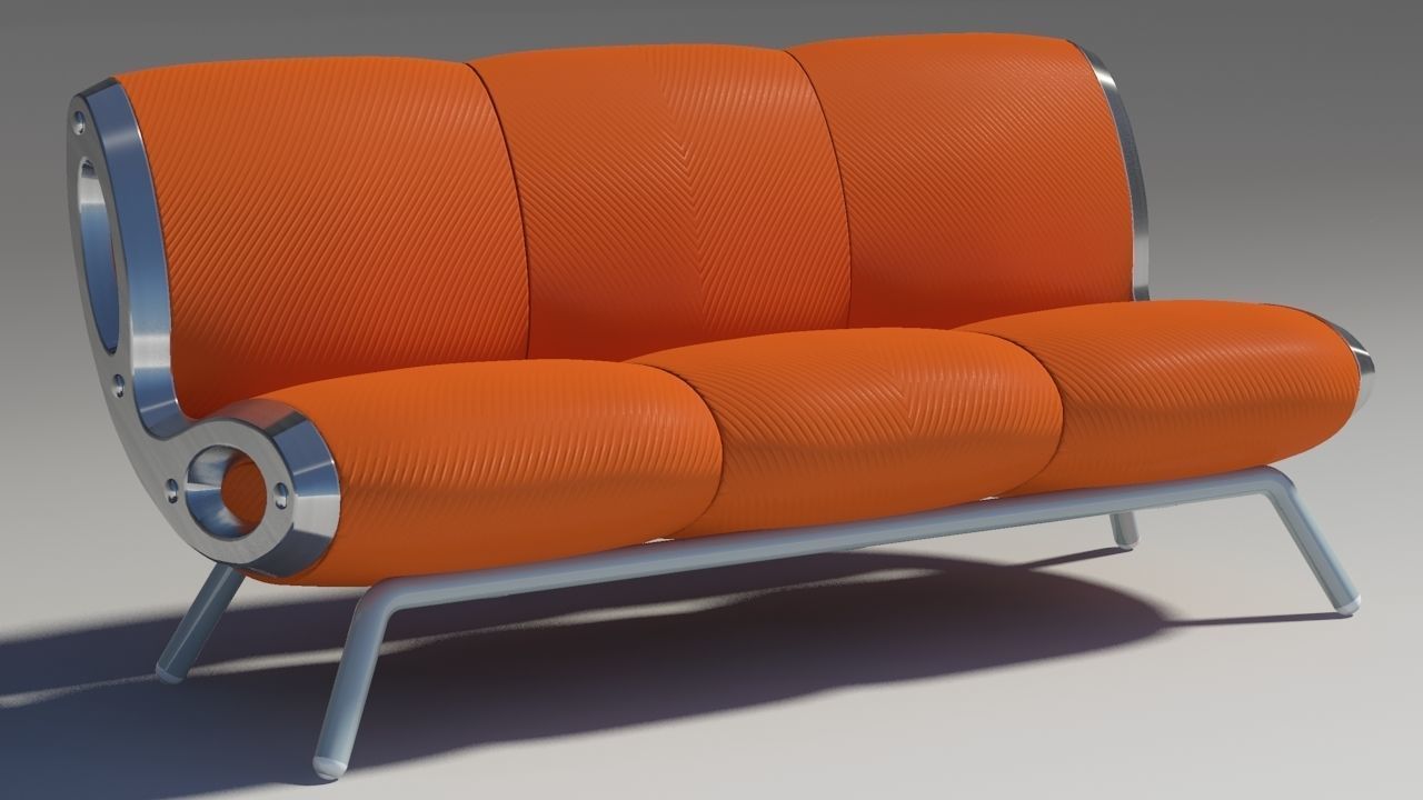 Gluon sofa 3 pillow 3D model_1