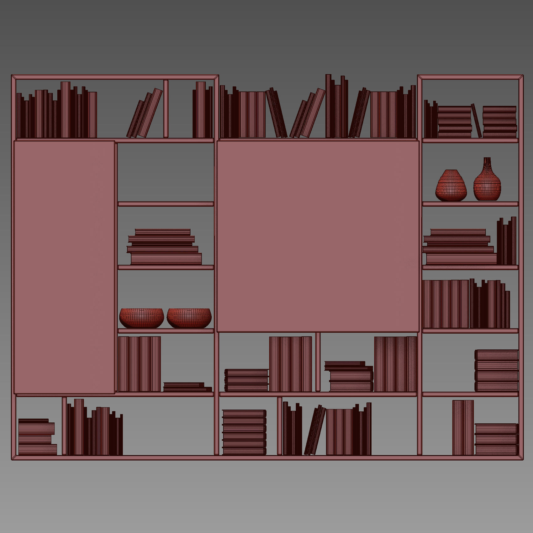 Wardrobe with decorative set 3D model_6