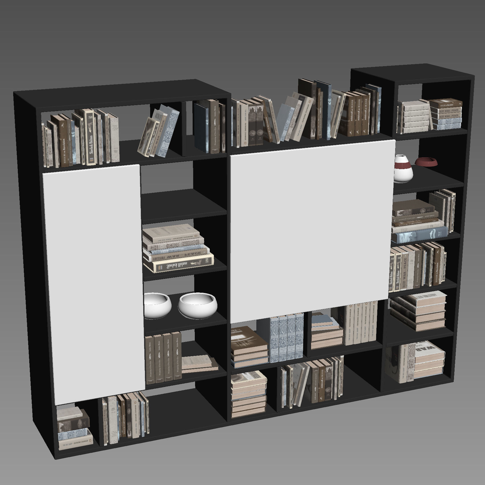 Wardrobe with decorative set 3D model_7