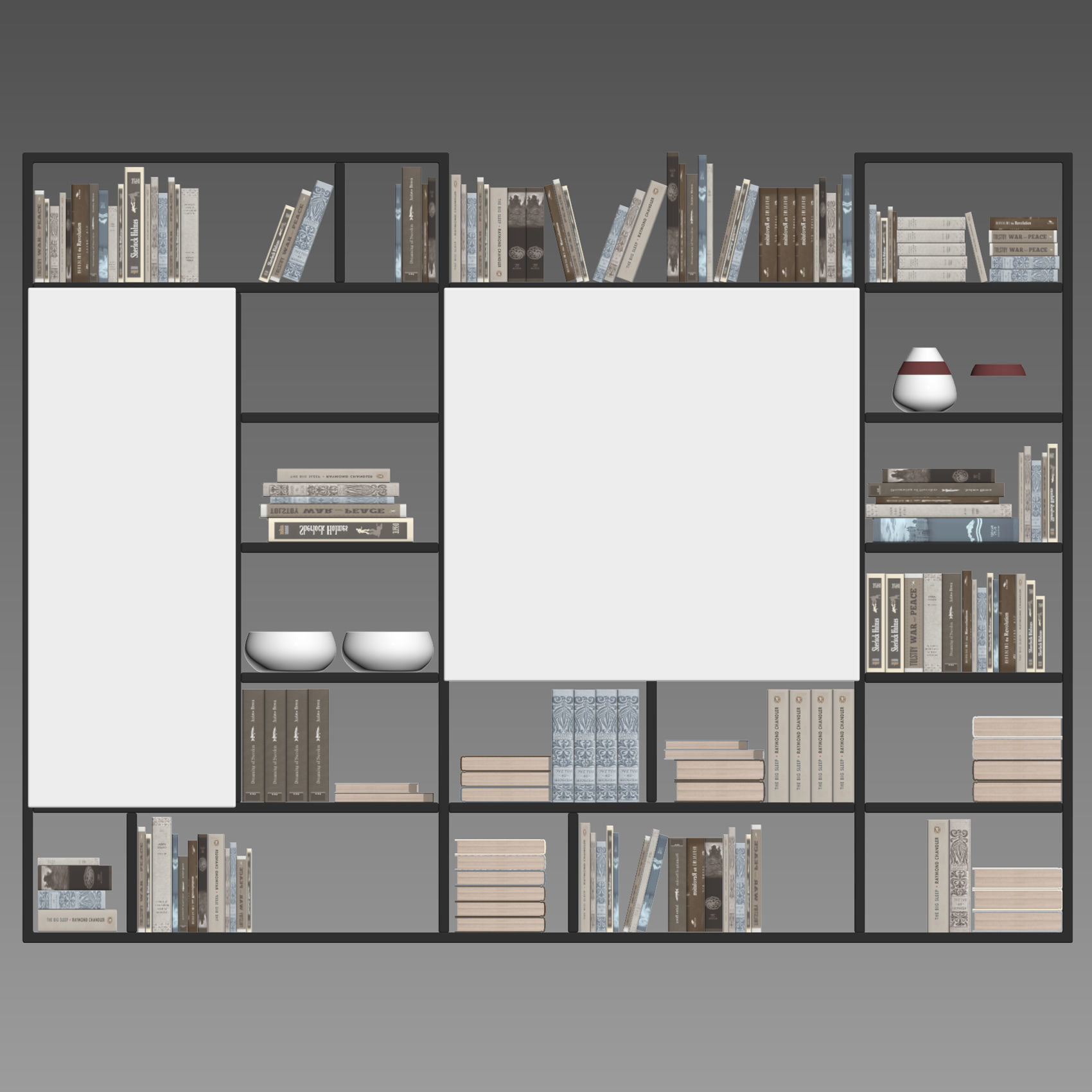 Wardrobe with decorative set 3D model_3