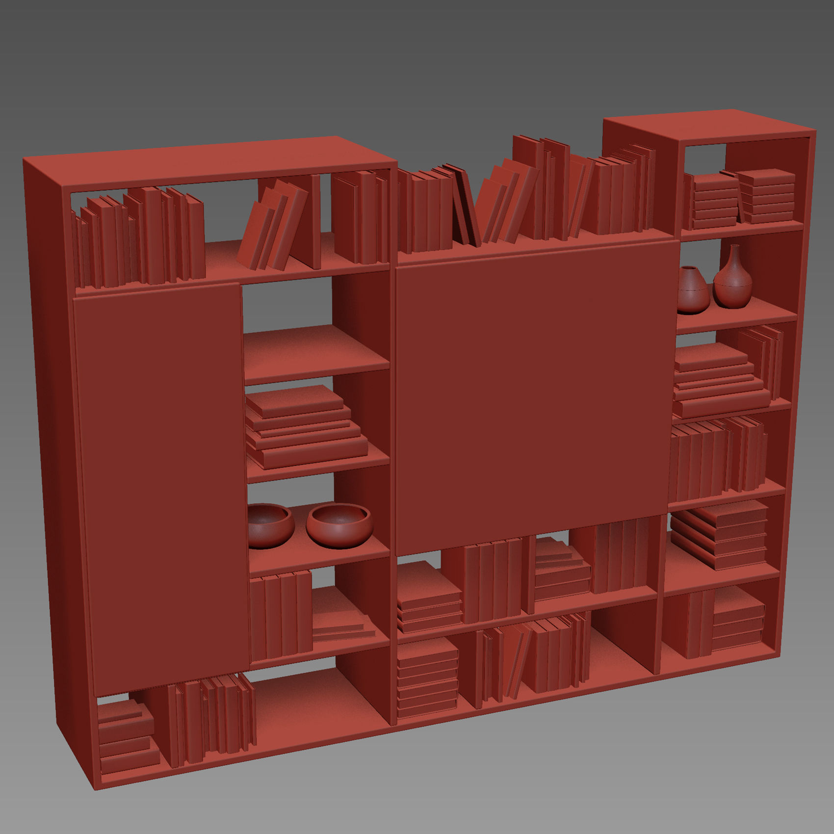 Wardrobe with decorative set 3D model_8