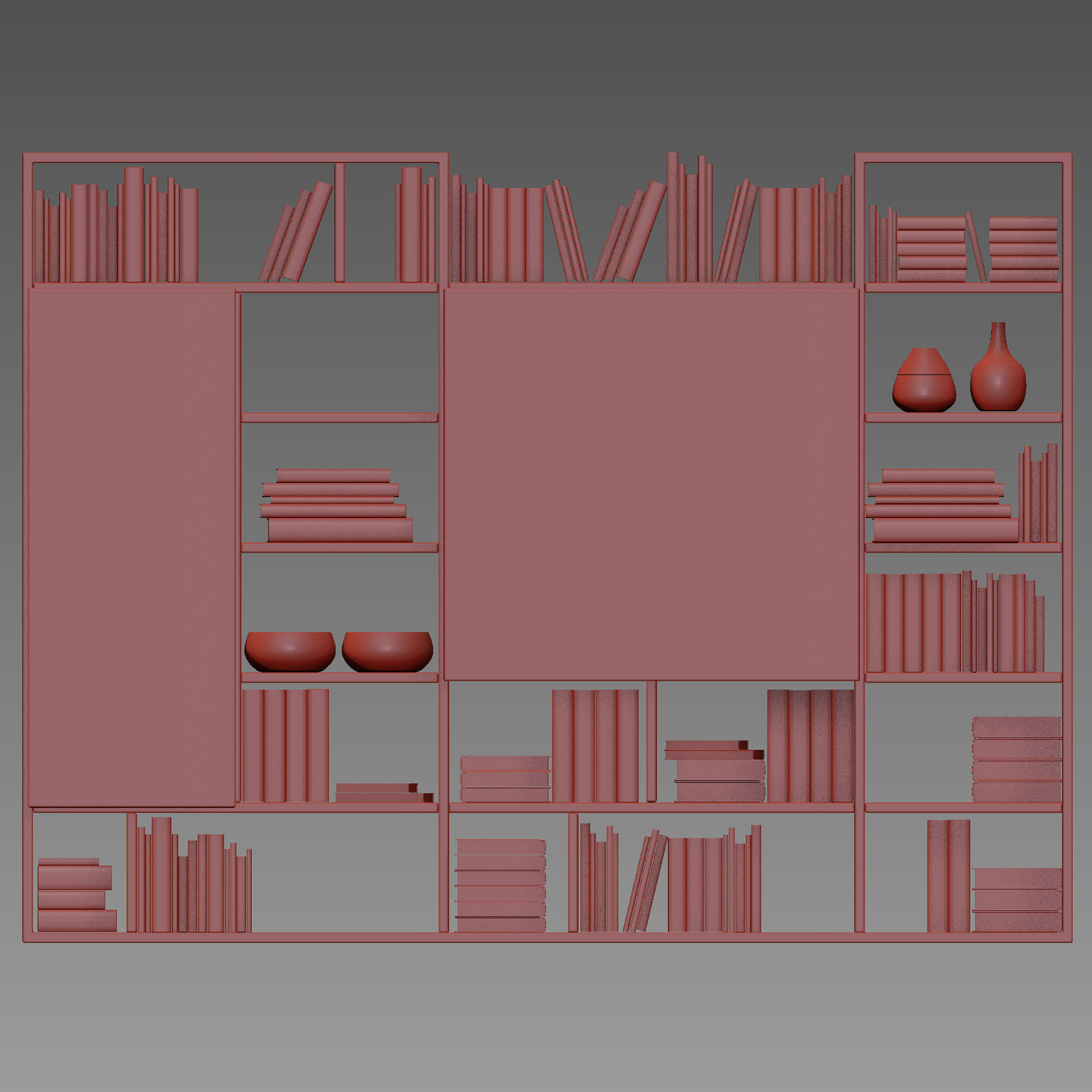 Wardrobe with decorative set 3D model_5