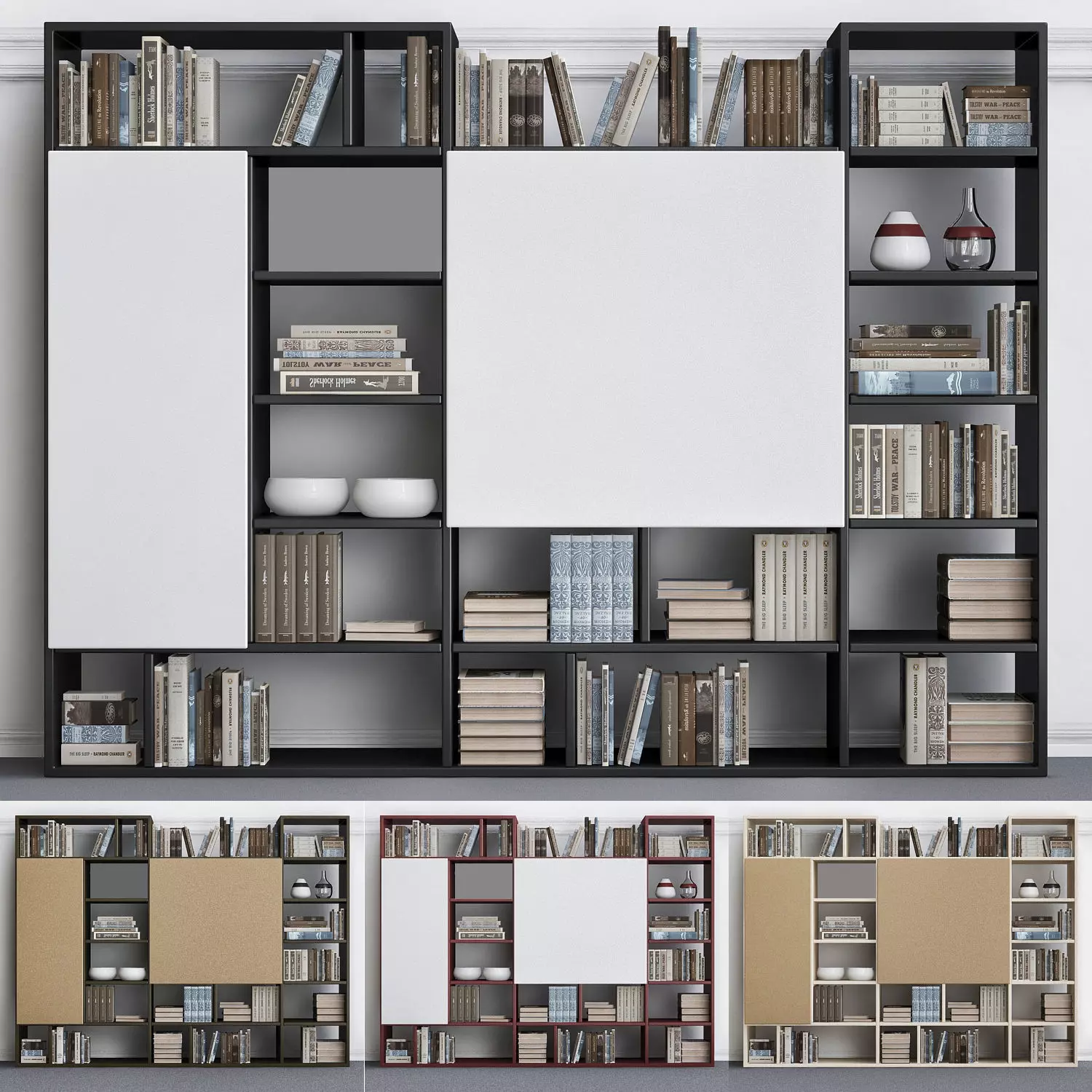 Wardrobe with decorative set 3D model_0